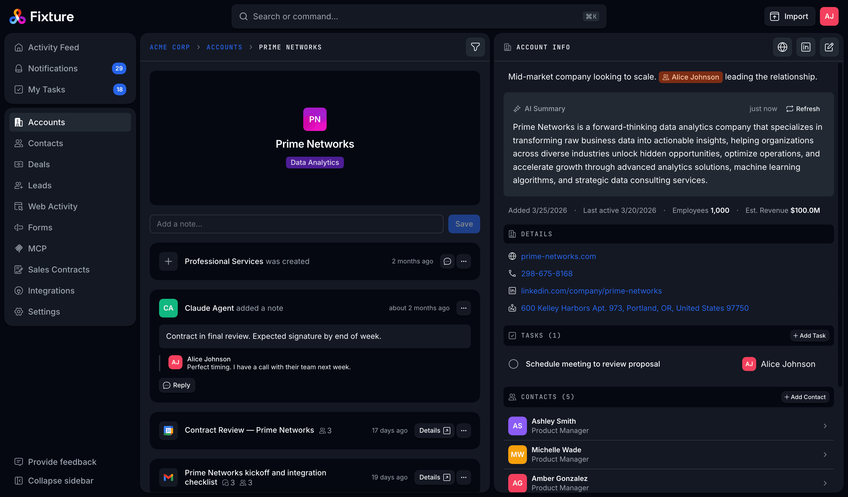 Fixture product screenshot
