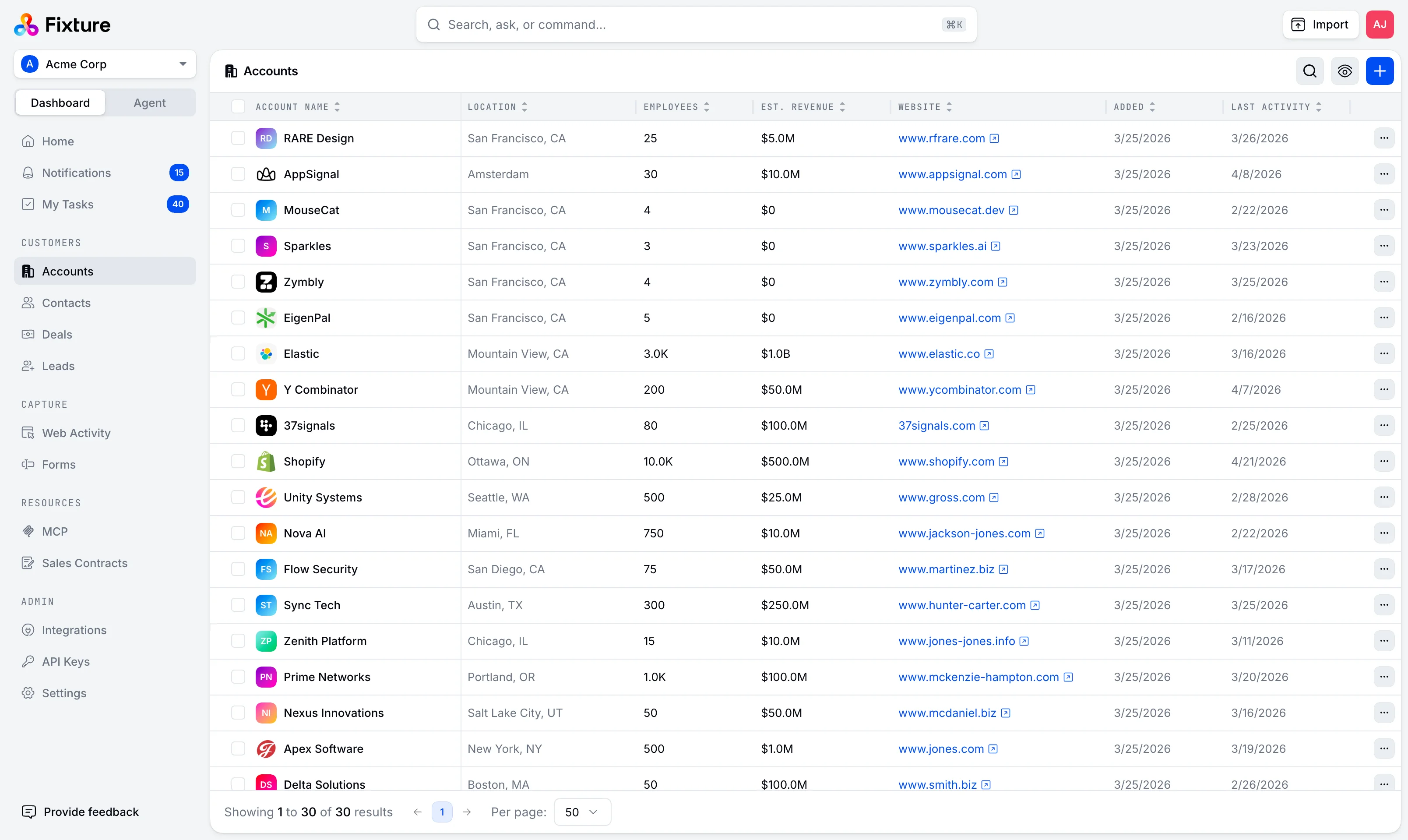 Fixture product screenshot