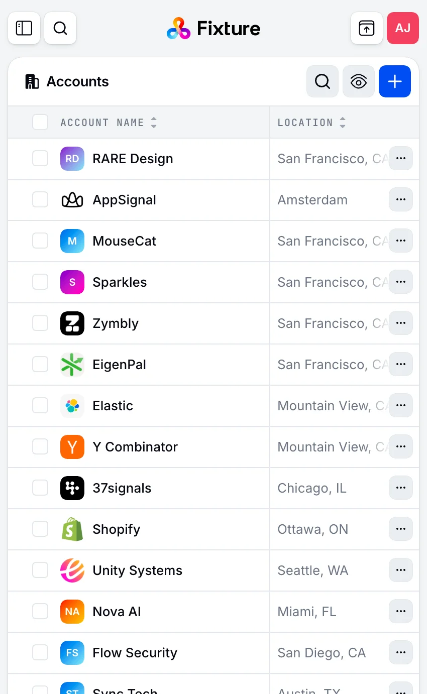 Fixture product screenshot